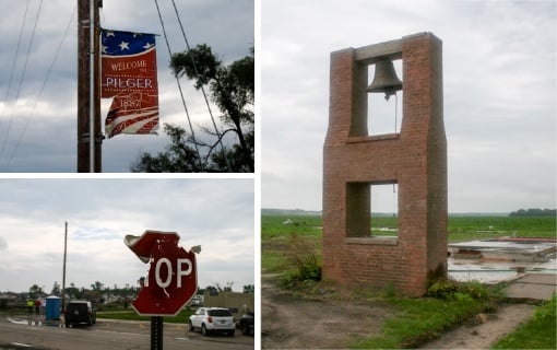 Tornado damage in Pilger, Nebraska Tornado damage in Pilger, Nebraska